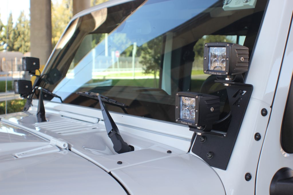 Jeep JK Windshield Dual LED Mount - Proline 4wd Equipment - Miami Florida